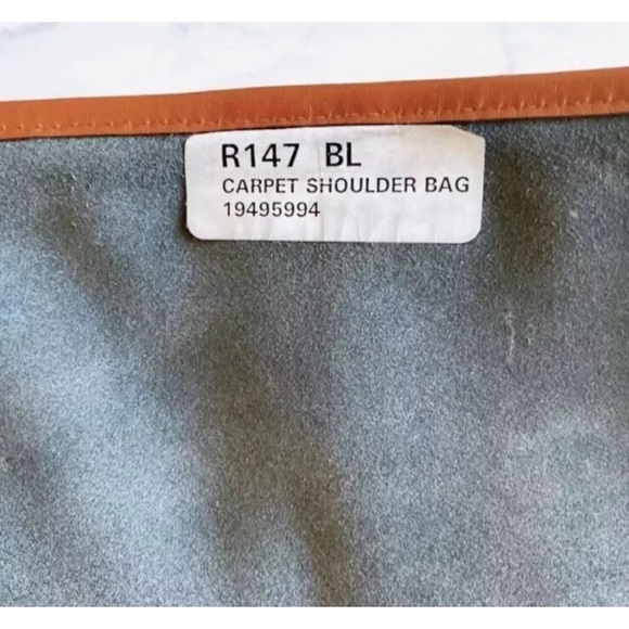 Dooney & Bourke Carpet Shoulder Bag Vintage Navy Blue & Tan Zippered - Picture 9 of 15